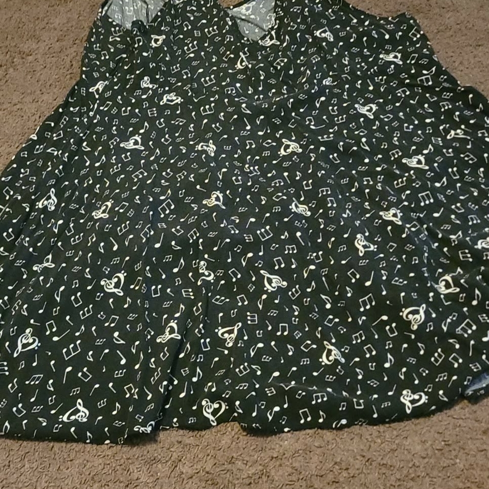 Torrid Black and White Music Note Mini Dress